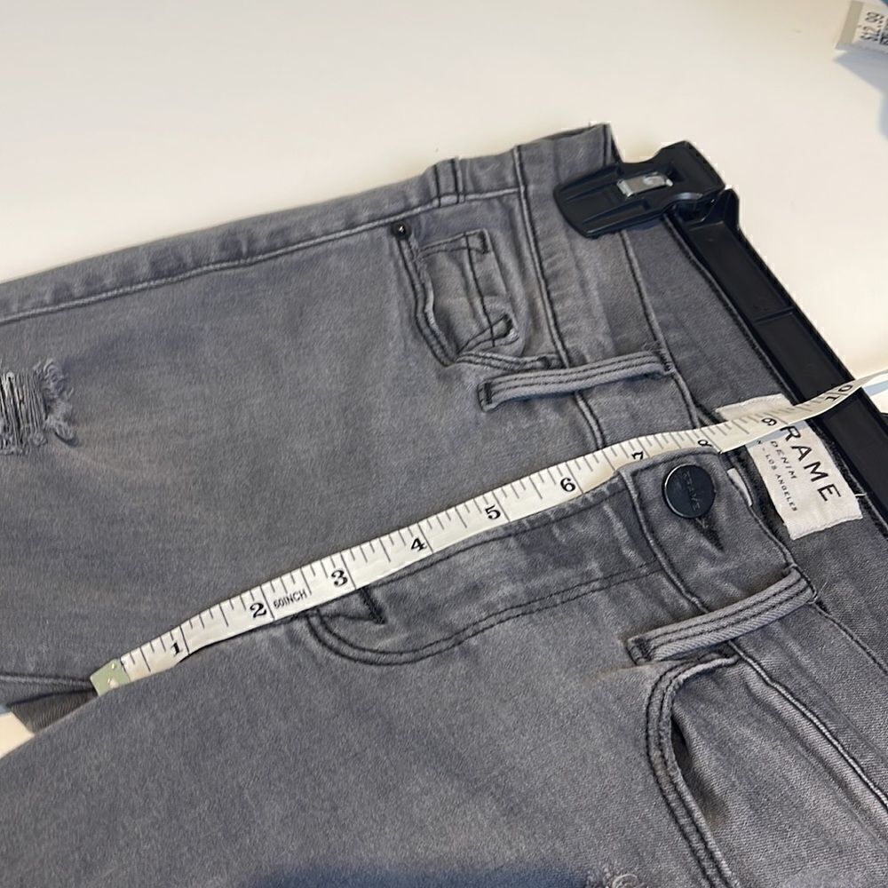 FRAME Denim Le Skinny de Jeanne Grey Shred - Picture 10 of 13